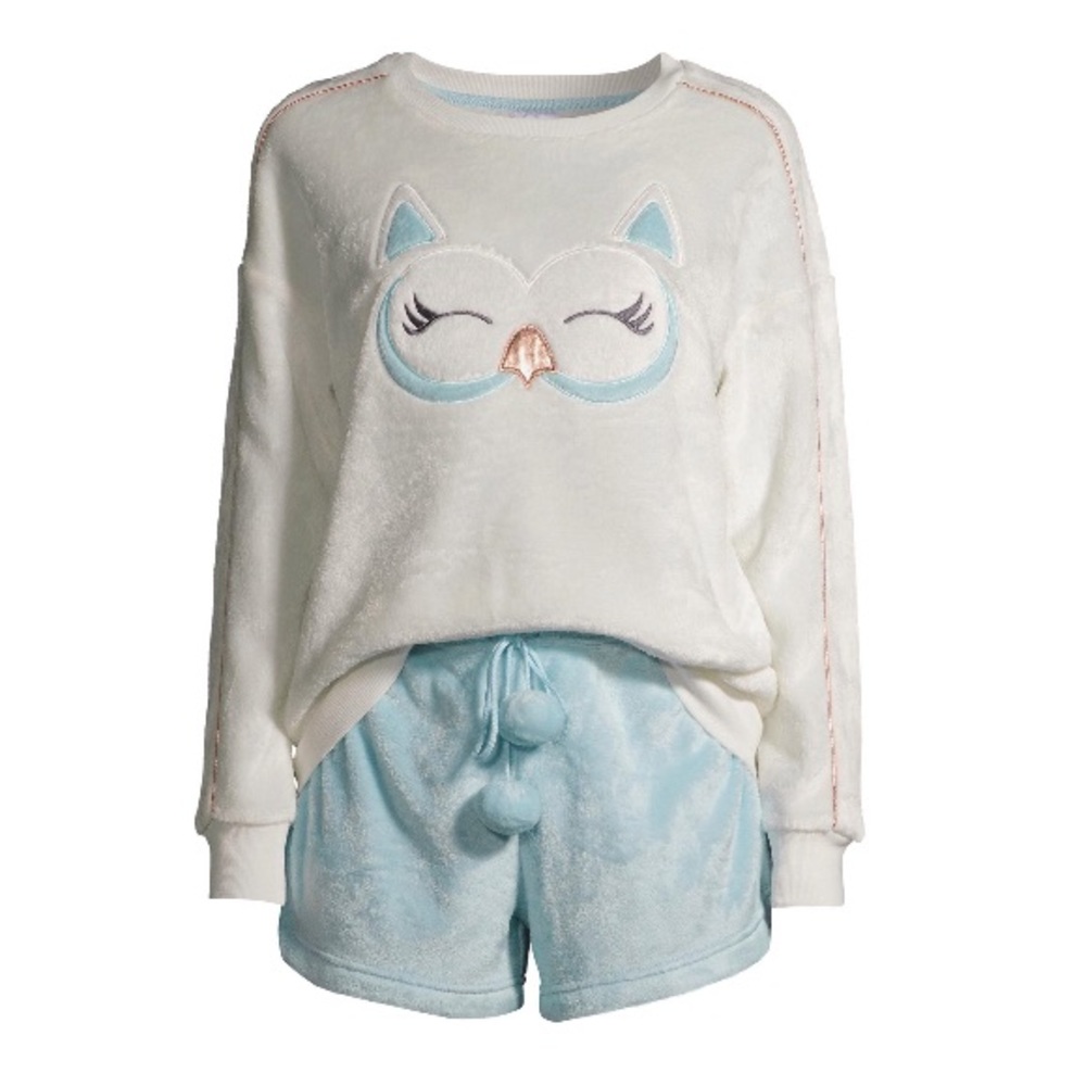 Women's Plush Top and Boxers, 2-Piece Pajama Set - Picture 1 of 3
